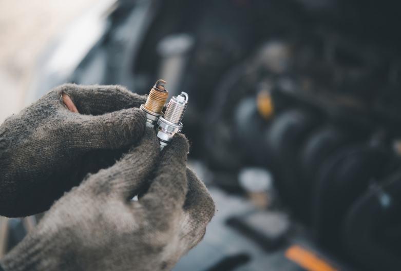 Spark plugs being replaced at a Honda dealership near Ontario, California