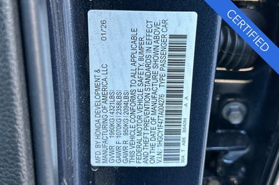 2026 Honda Accord SE