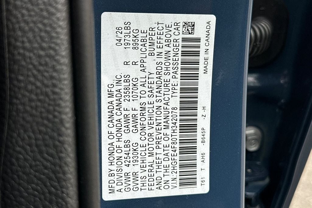 2026 Honda Civic Hybrid Sport