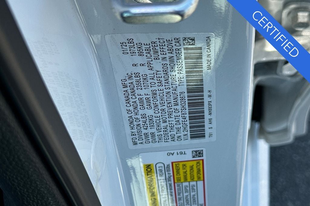 2025 Honda Civic Hybrid Sport