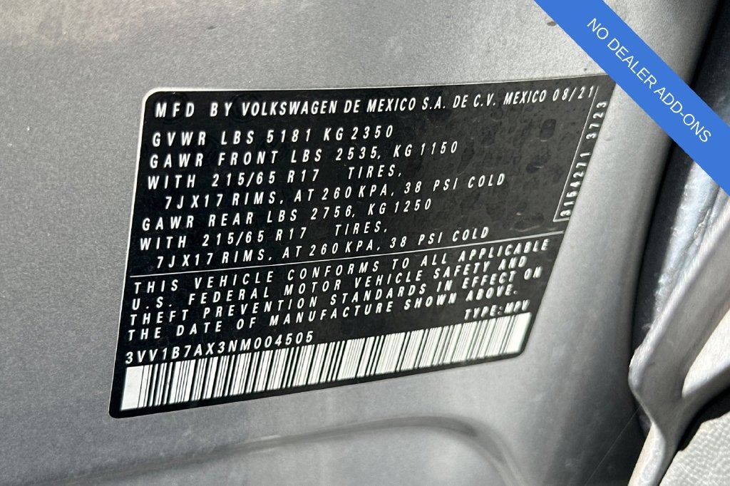 2022 Volkswagen Tiguan 2.0T S