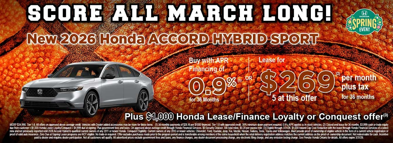 New 2026 Honda Accord Hybrid Sport