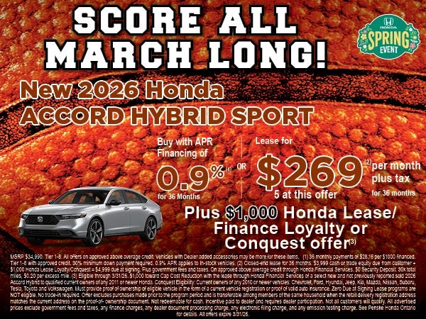 New 2026 Accord Hybrid Sport