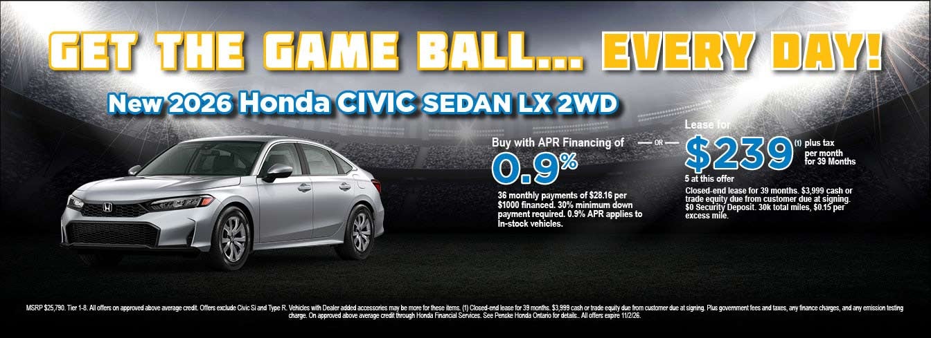 New Honda Civic Sedan LX