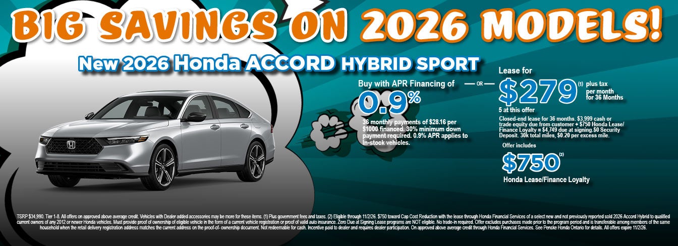 New Honda Accord Hybrid Sport