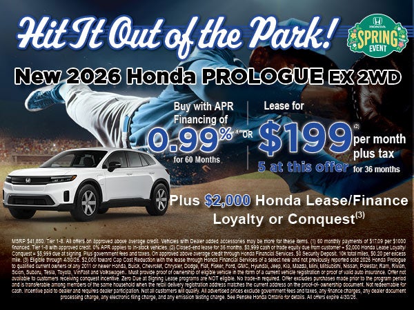 new 2026 Honda Prologue EX 2WD