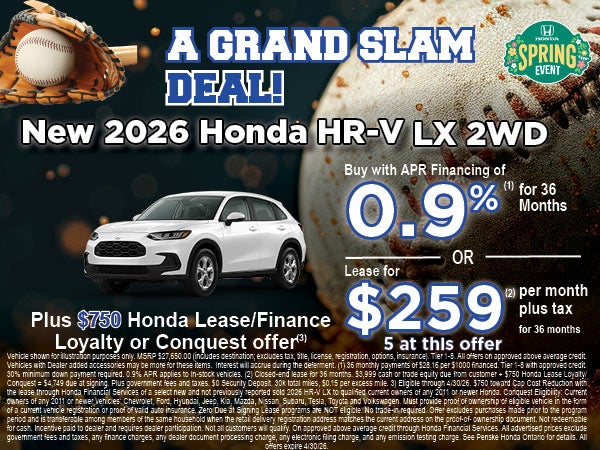 new 2026 Honda HR-V LX 2WD