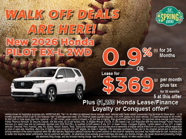 new 2026 Honda Pilot EX-L 2WD