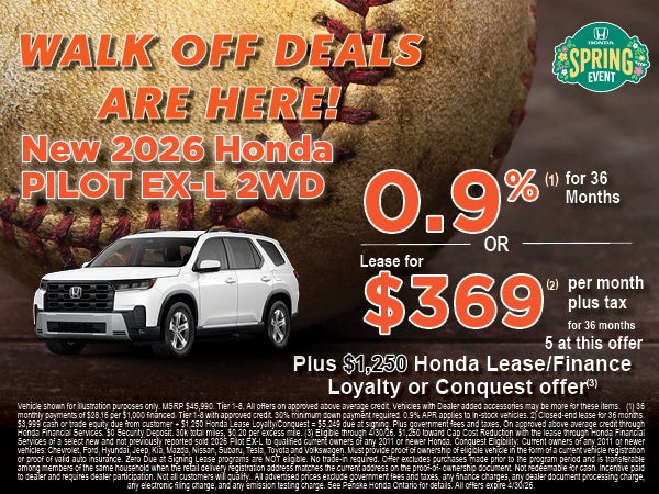 new 2026 Honda Pilot EX-L 2WD