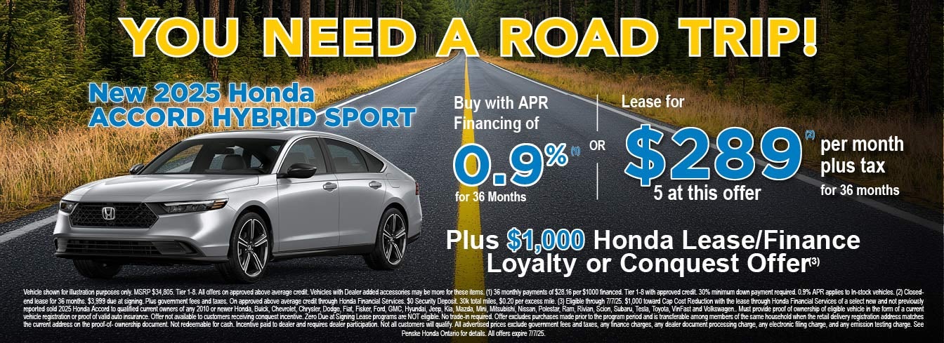 NEW 2025 HONDA ACCORD HYBRID SPORT OFFER