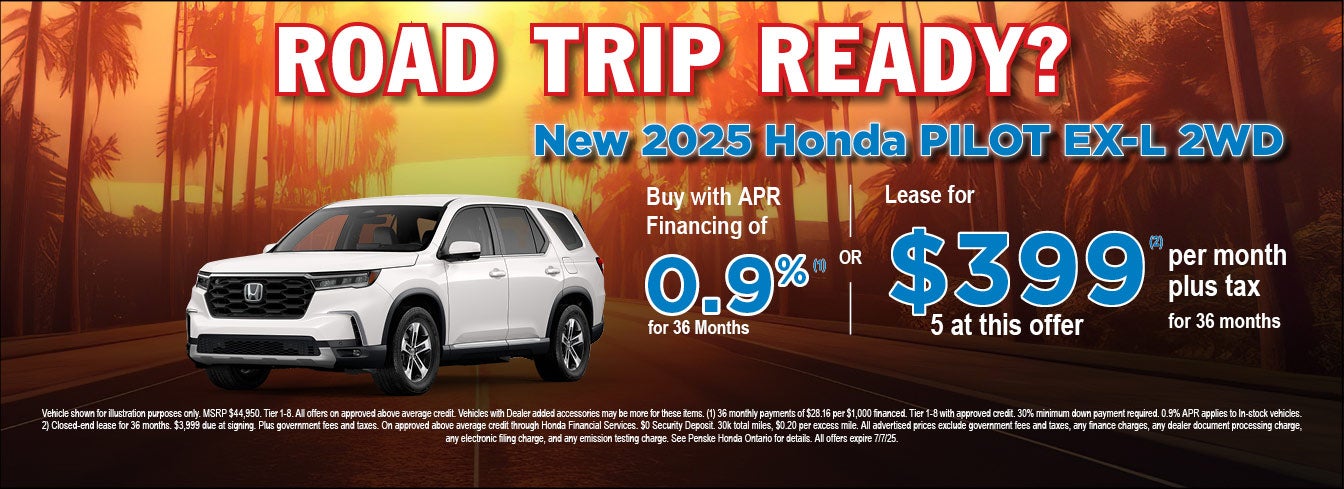 NEW 2025 HONDA PILOT EX-L 2WD OFFER