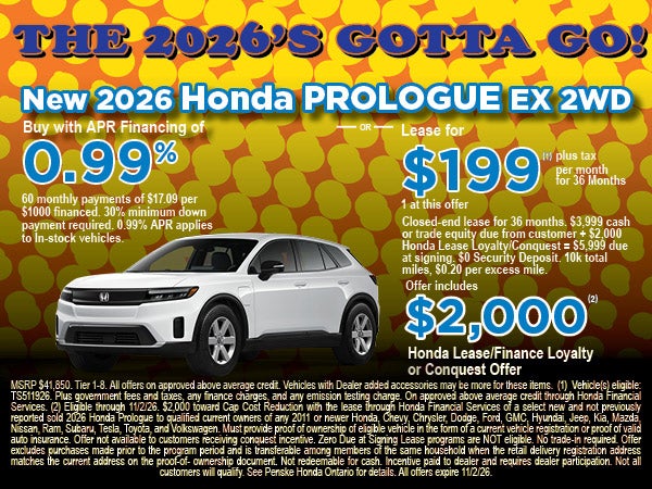 New Honda Prologue EX