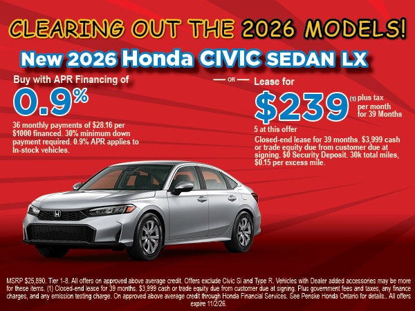 New Honda Civic Sedan LX