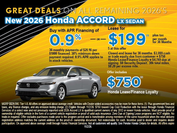 New Honda Accord LX Sedan