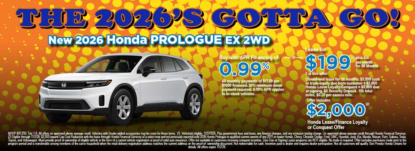 New Honda Prologue EX