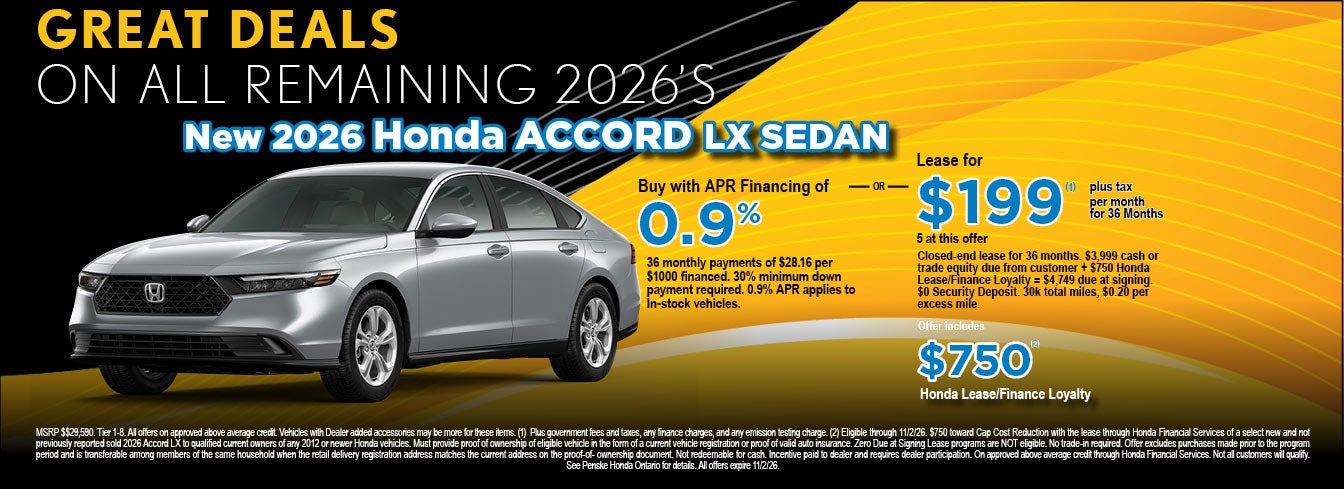 New Honda Accord LX Sedan
