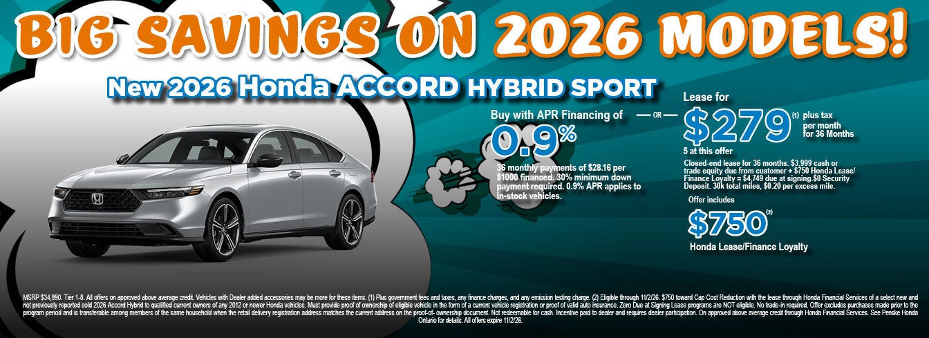 New Honda Accord Hybrid Sport