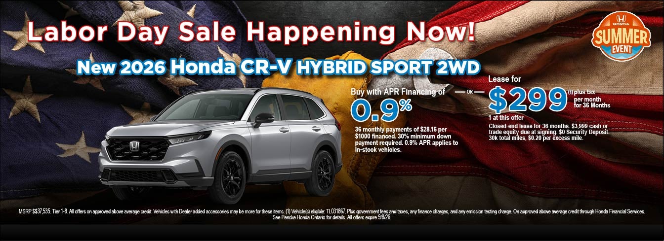 New 2026 Honda CR-V Hybrid APR/Lease Offer