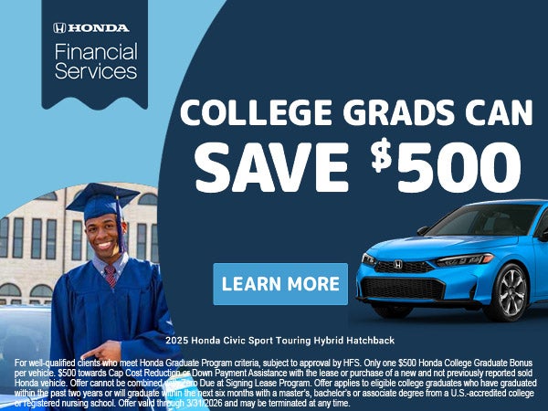 College Grads can save $500