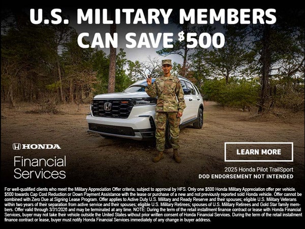 U.S. Military Members can save $500